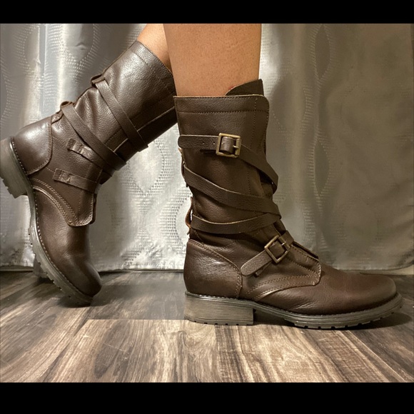 Steve Madden Banddit Moto Boot Brown 95 